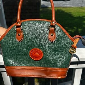 Dooney & Bourke Green and Tan Satchel